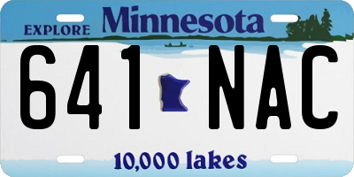 MN license plate 641NAC