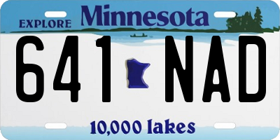 MN license plate 641NAD
