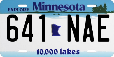 MN license plate 641NAE