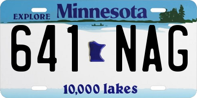 MN license plate 641NAG
