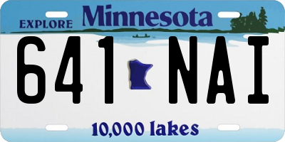 MN license plate 641NAI