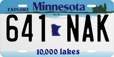 MN license plate 641NAK