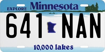 MN license plate 641NAN