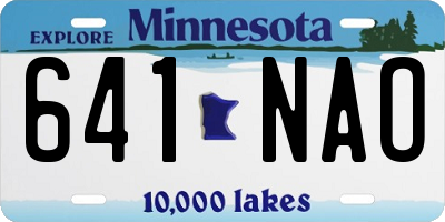 MN license plate 641NAO