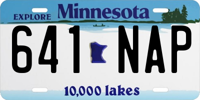 MN license plate 641NAP
