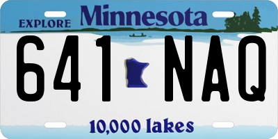 MN license plate 641NAQ