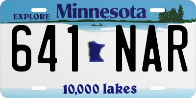 MN license plate 641NAR