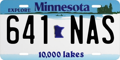 MN license plate 641NAS