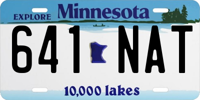 MN license plate 641NAT