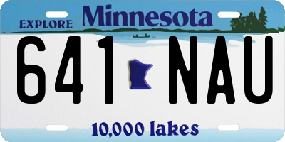 MN license plate 641NAU
