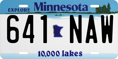 MN license plate 641NAW