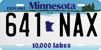 MN license plate 641NAX