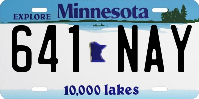 MN license plate 641NAY