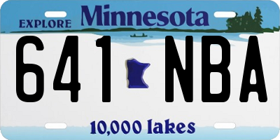 MN license plate 641NBA
