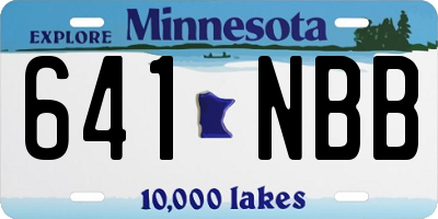MN license plate 641NBB