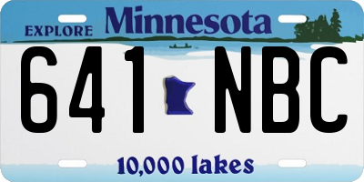 MN license plate 641NBC