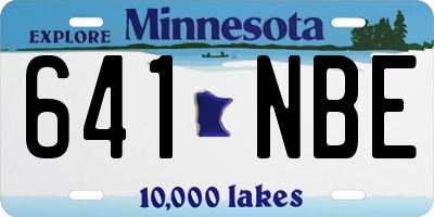 MN license plate 641NBE
