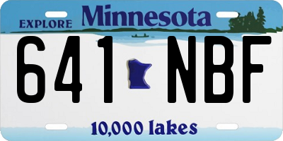 MN license plate 641NBF