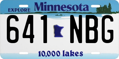 MN license plate 641NBG