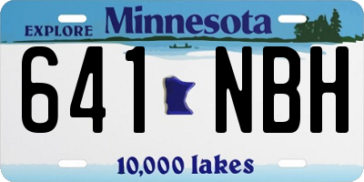 MN license plate 641NBH
