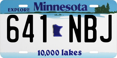 MN license plate 641NBJ