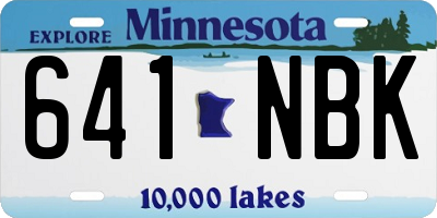 MN license plate 641NBK