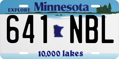 MN license plate 641NBL
