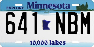 MN license plate 641NBM