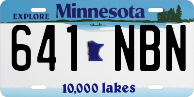 MN license plate 641NBN