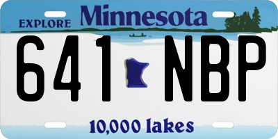 MN license plate 641NBP
