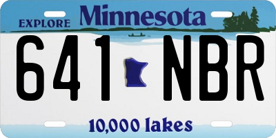 MN license plate 641NBR