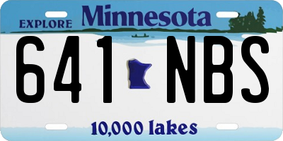 MN license plate 641NBS