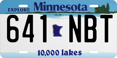 MN license plate 641NBT
