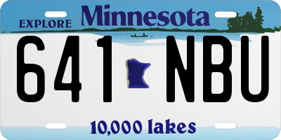 MN license plate 641NBU