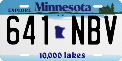 MN license plate 641NBV