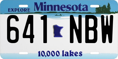 MN license plate 641NBW