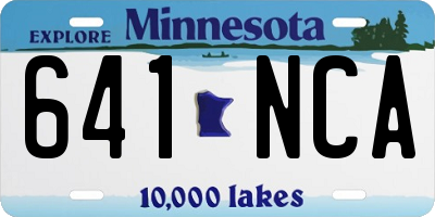 MN license plate 641NCA