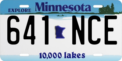 MN license plate 641NCE
