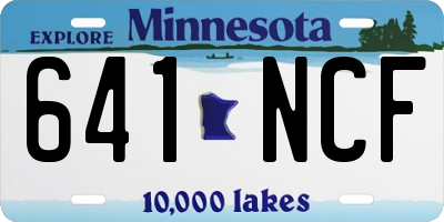 MN license plate 641NCF