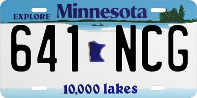 MN license plate 641NCG