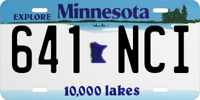 MN license plate 641NCI
