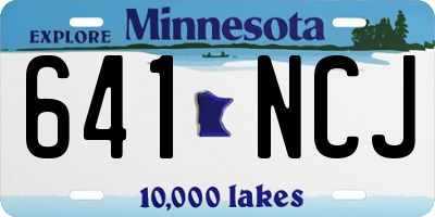 MN license plate 641NCJ