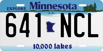 MN license plate 641NCL