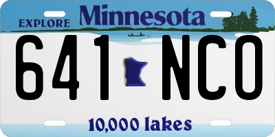 MN license plate 641NCO