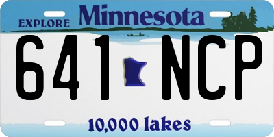 MN license plate 641NCP