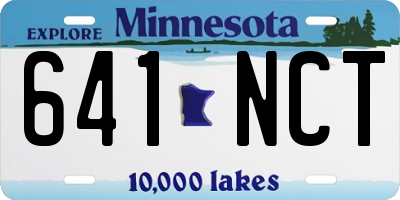 MN license plate 641NCT