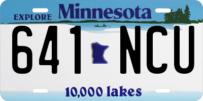 MN license plate 641NCU
