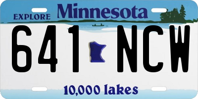 MN license plate 641NCW