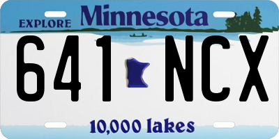 MN license plate 641NCX