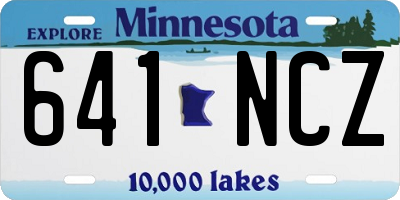 MN license plate 641NCZ